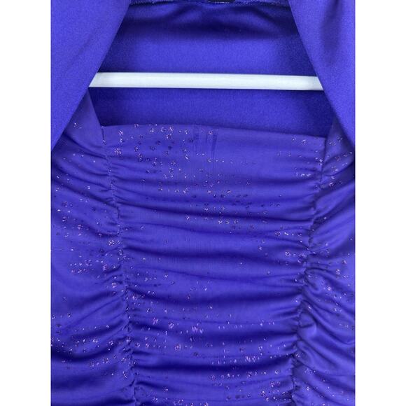 AMY BYER Girls Vintage Purple Swirl Sparkle Y2K Dress Juniors Size 14 Ruched - Picture 7 of 13